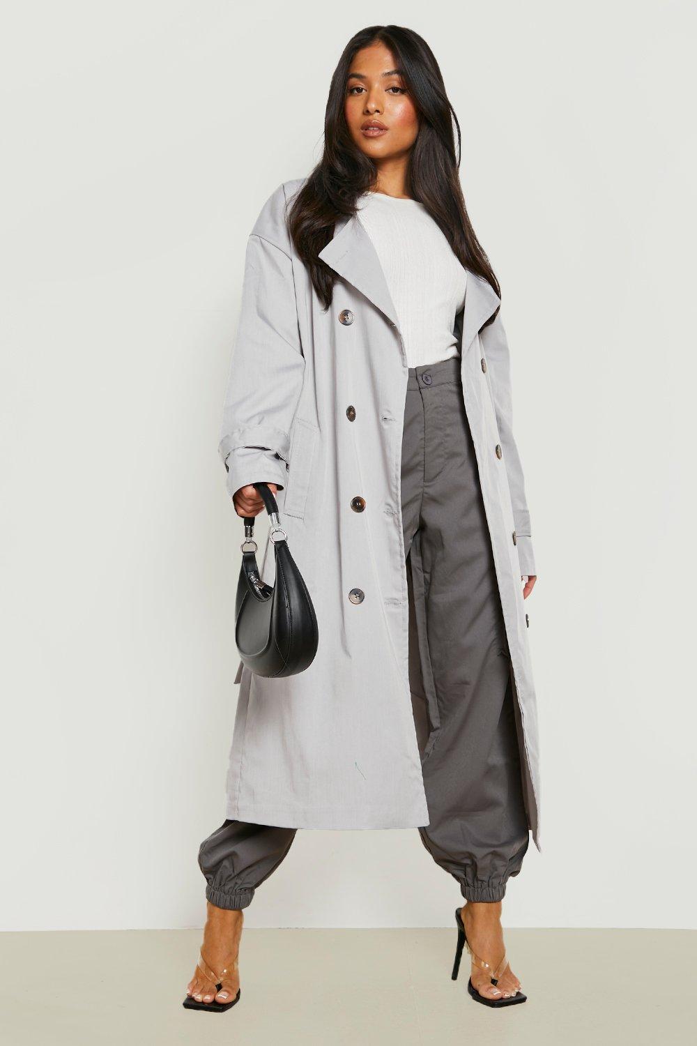 Grey on sale trench coat